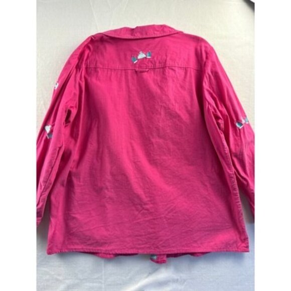 Quacker Factory Womens Pink Embroidered Button-Down Shirt 1X - Picture 4 of 4